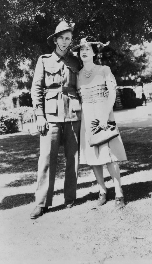 Colin Douglas Simper and his wife Irene on their wedding day