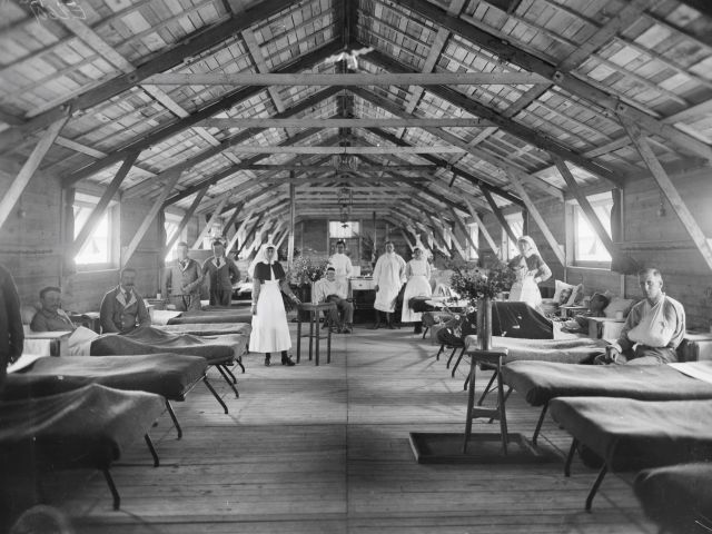 Interior of a ward in the 3rd Australian General Hospital.