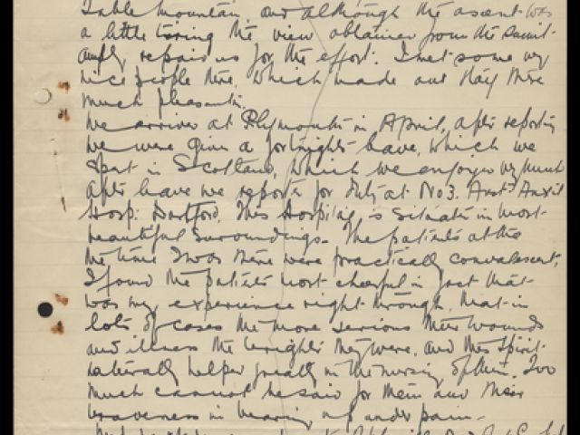 Nurses' narrative by E B Dickson during the First World War dated 1919.