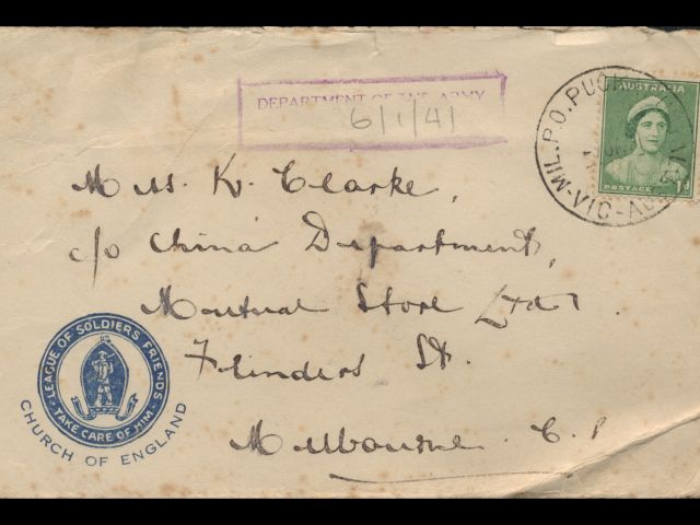 Envelope dated 6 January 1941 addressed to Miss K Clarke