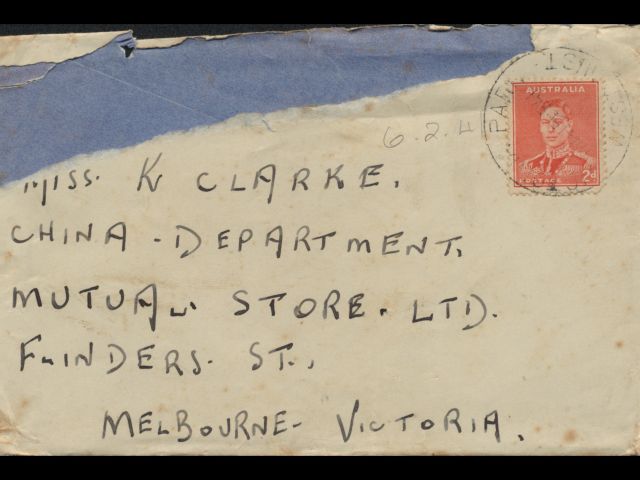 Envelope dated 9 February 1941 addressed to Miss K Clarke