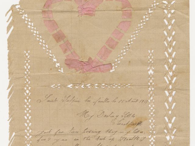 Decorative love letter to an unidentified Australian solider, 25 August 1918
