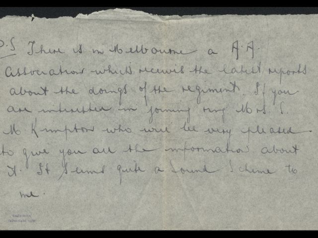 Letter from Michael Billings dated April 1941