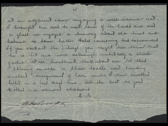 Letter from Michael Billings dated 3 May 1941