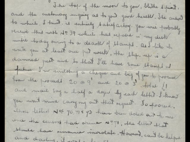 Letter from Michael Billings dated 26 October 1941