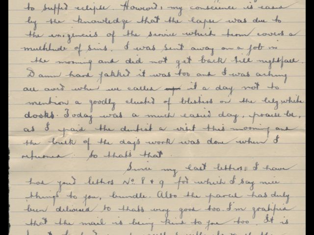 Letter from Michael Billings dated 26 February 1943