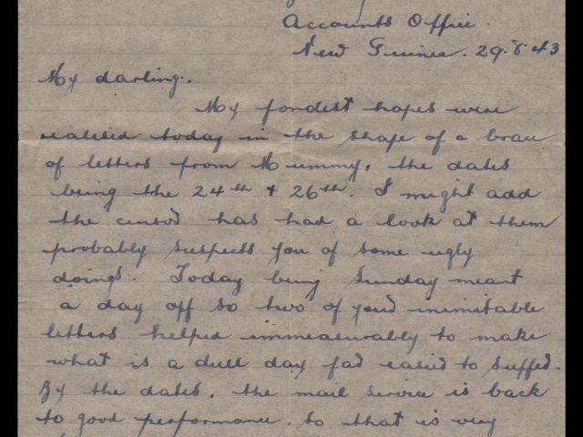 Letter from Michael Billings dated 29 August 1943