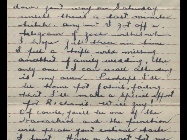 Letter from Michael Billings dated 9 September 1943