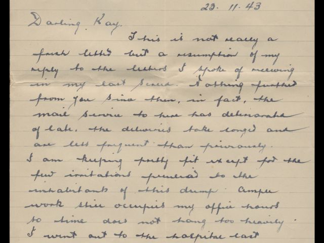 Letter penned by Michael to his wife Kathleen dated 23 November 1943