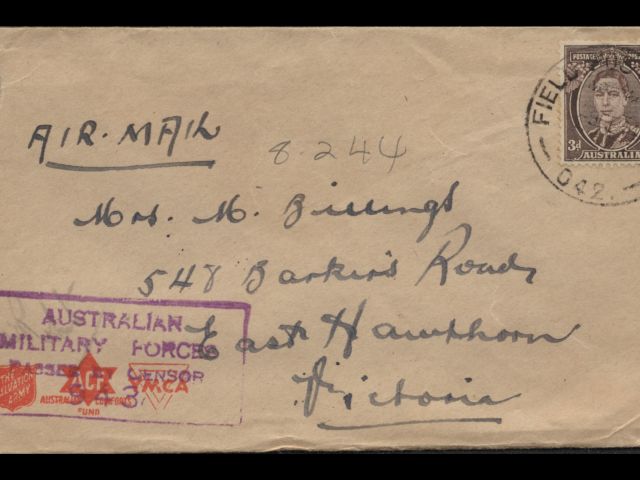 Envelope addressed to Mrs. M. Billings dated 8 February 1944