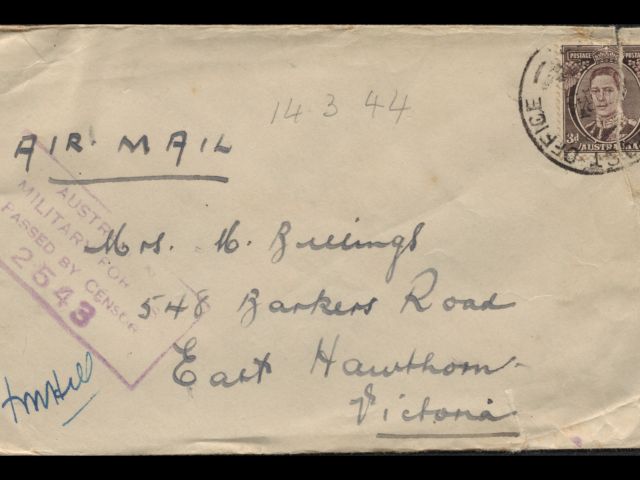 Envelope addressed to Mrs. M. Billings dated 14 March 1944