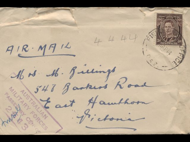 Envelope addressed to Mrs. M. Billings dated 4 April 1944