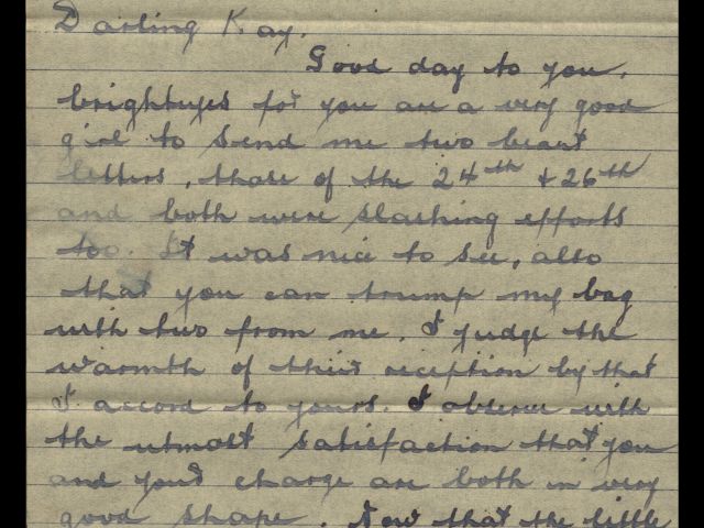 "Darling Kay" - letter penned by Michael to his wife Kathleen dated 1 May 1944