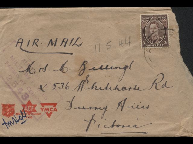 Envelope addressed to Mrs. M. Billings dated 11 May 1944