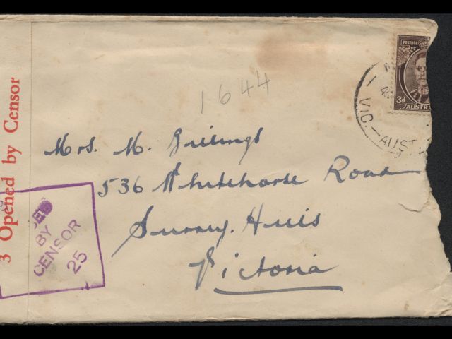 Envelope addressed to Mrs. M. Billings dated 1 June 1944