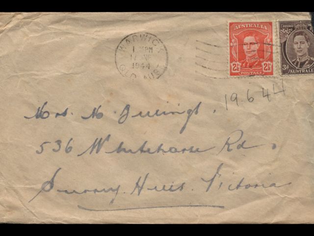 Envelope addressed to Mrs. M. Billings dated 19 June 1944