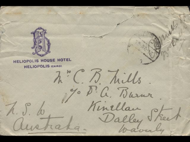 Envelope addressed to Mrs. C. B. Mills dated March 1916