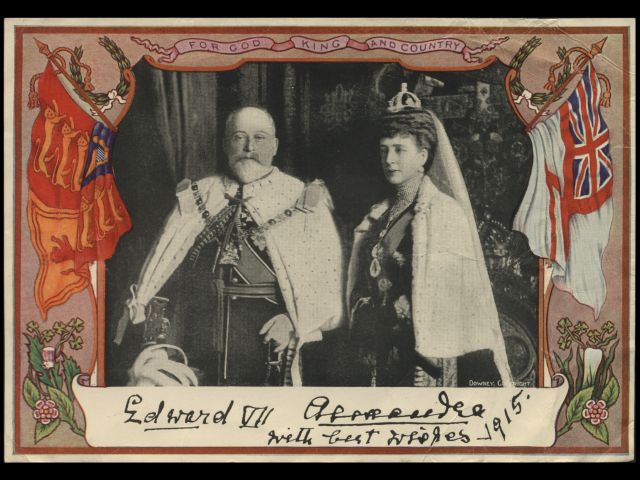 Postcard image of King Edward VII and Queen Alexandra