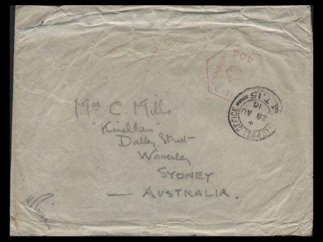 Envelope addressed to Mrs. C. Mills