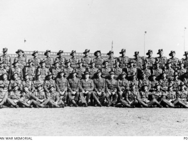 Private Malcolm Keshan, (sitting in the second row on the far left)