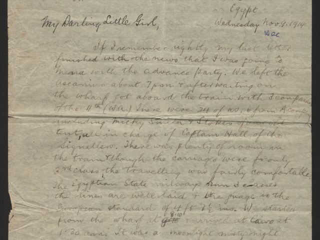 Letter from Thomas Whyte dated 9 November 1914