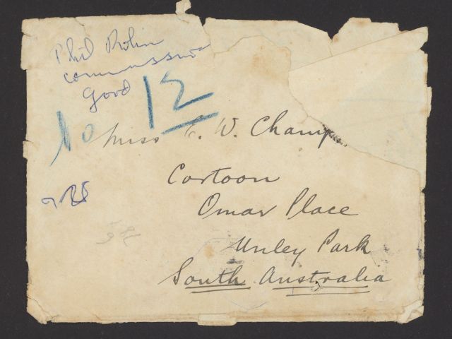 Envelope addressed to Miss E. W. Chapman