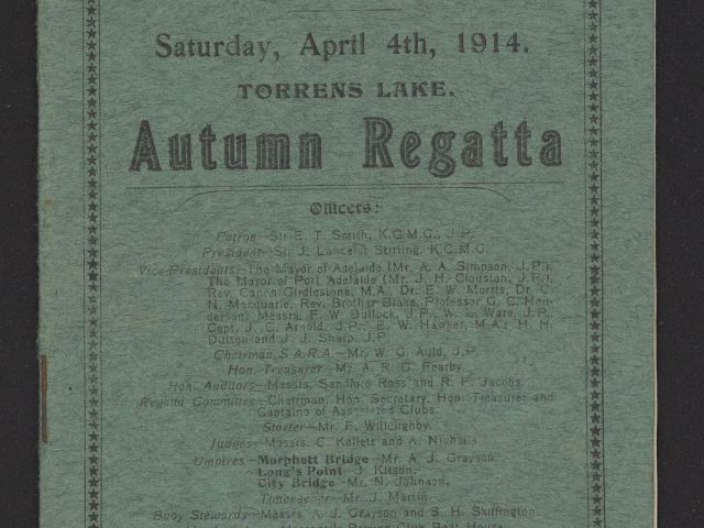 Official Programme - Autumn Regatta dated 4 April 1914