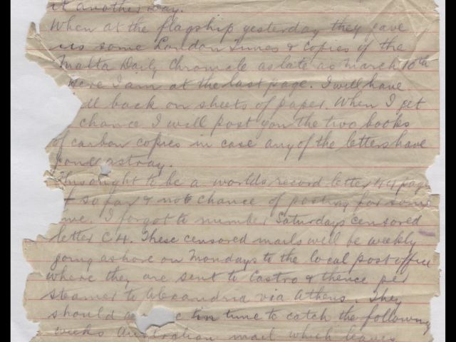 Letter from Thomas Whyte - 1915