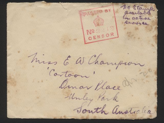 Envelope addressed to Miss E. W. Chapman