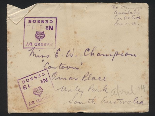 Envelope addressed to Miss E. W. Chapman