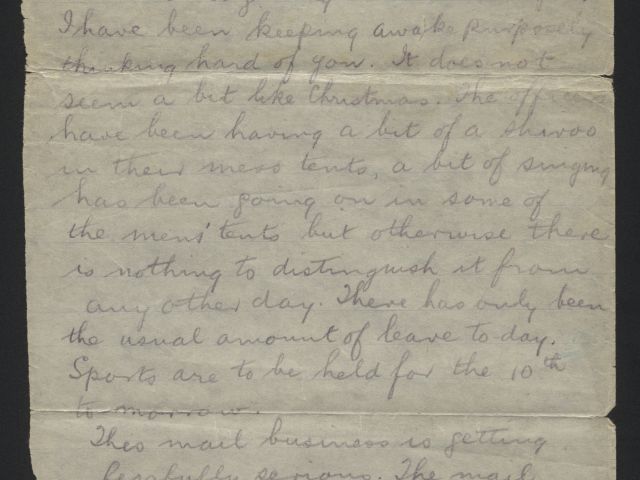 Letter dated 24 December 1914