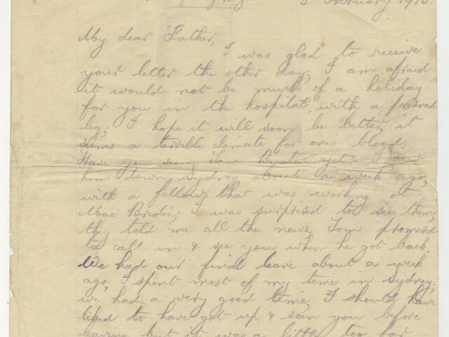 Page 1 letters of Guy Hartley Arnold