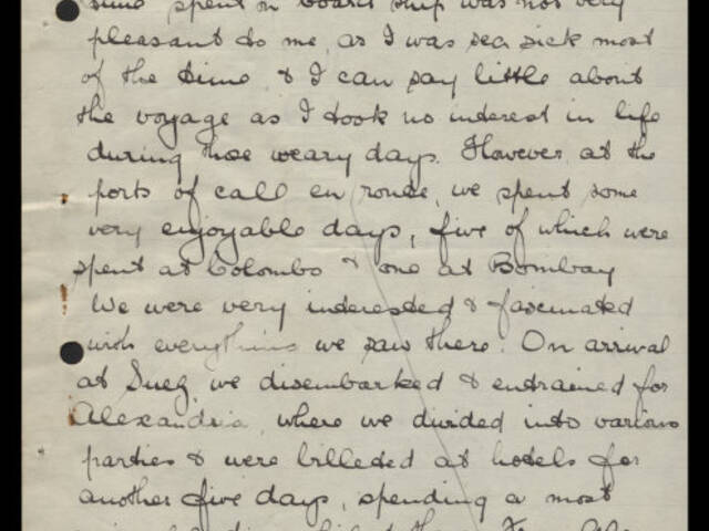 Handwritten narrative of Sister Irene E Seuling
