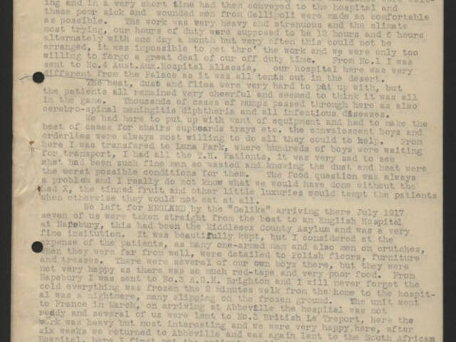 Typed narrative of Sister Edith E Simpson