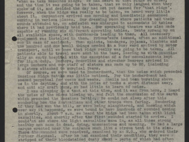 Typed narrative of Sister A N Smith