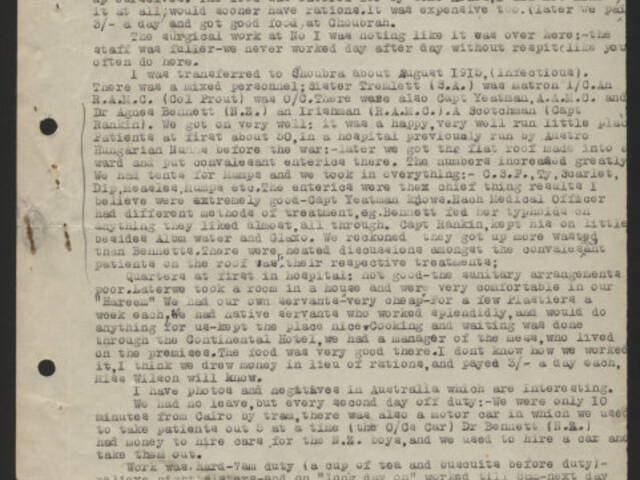 Typed narrative of Sister Leila Smith