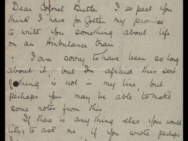 Handwritten narrative of Sister Leila G Smith