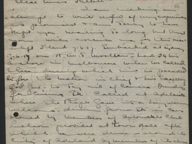 Handwritten narrative of Sister A H Stone