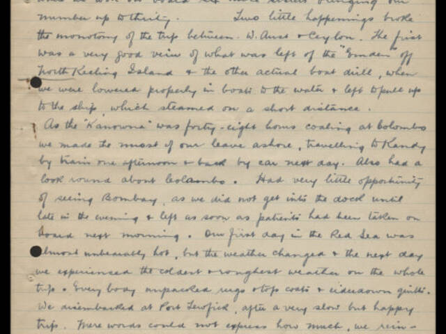 Handwritten narrative of Sister Ada M Willis