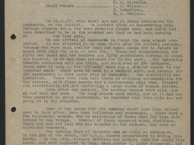 Typed narrative of Sister Miss Woniarski