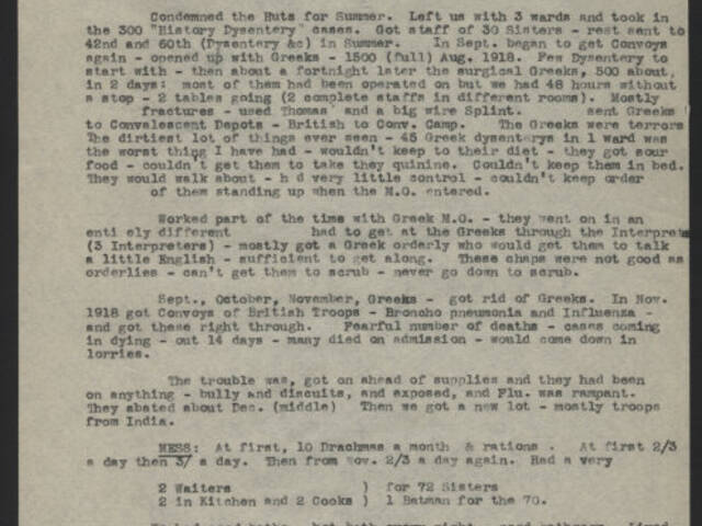 Typed narrative of Sister Wray