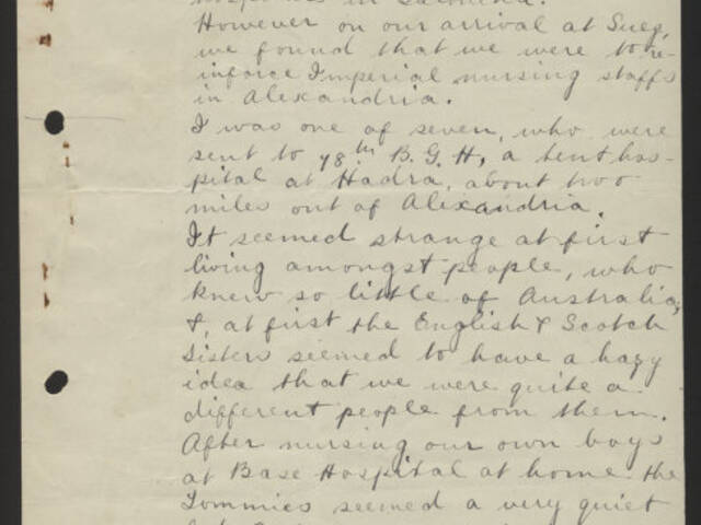 Handwritten narrative of Amy Eliza Wright