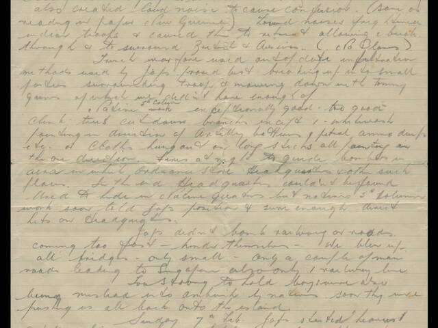 Handwritten account of escape by Norman Patrick Higham