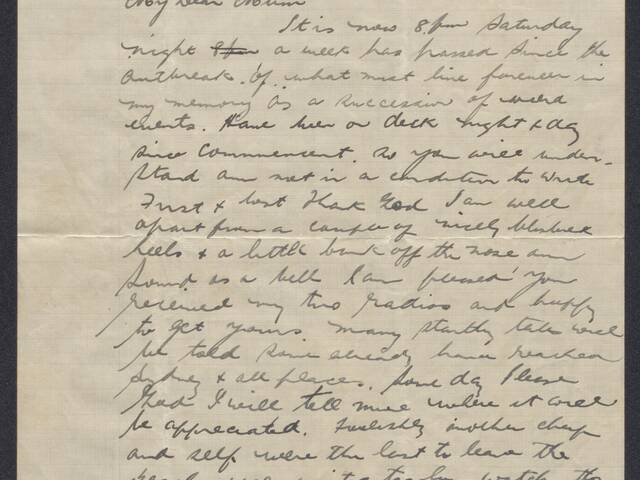 Handwritten letter from Thomas Reginald Walsh