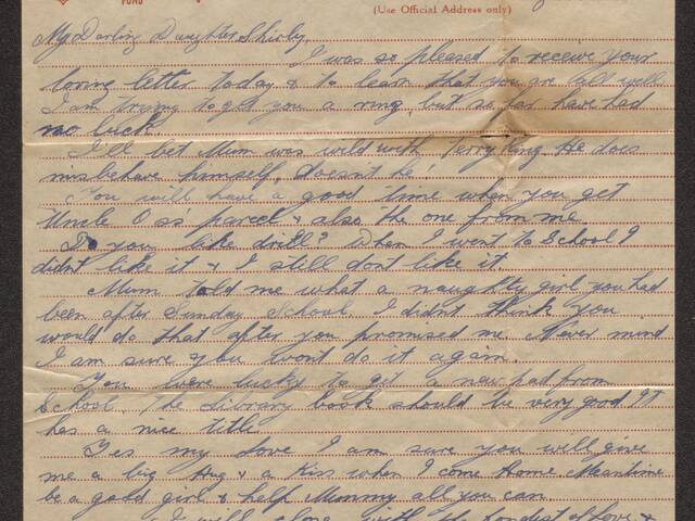 Handwritten letter by James George Gordon Cousins