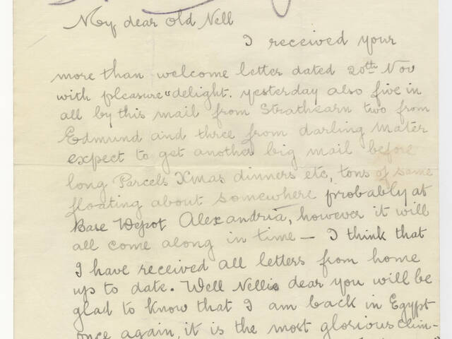 Handwritten letter by Leslie Cecil Maygar