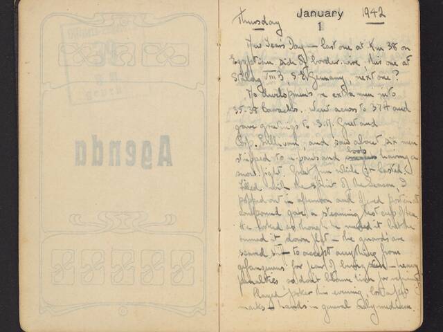 Handwritten page from diary of John Dominic Palandri