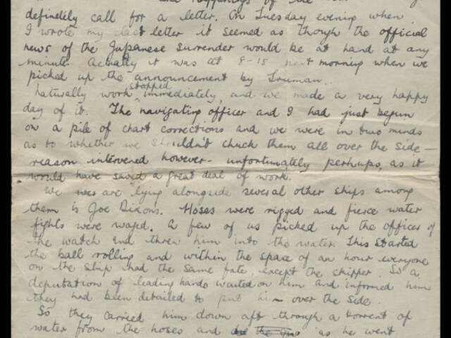 Handwritten letter by Malcolm Duncan McRae