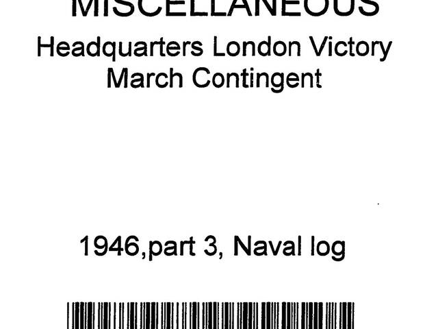 Cover of file AWM52 1/11/18, 1946, part 3, naval log