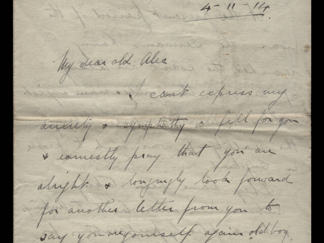 Handwritten letter to Alec